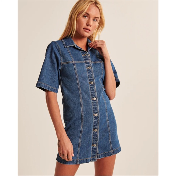 Abercrombie and Fitch A line denim mini dress - Picture 2 of 9
